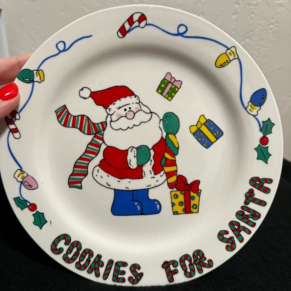 VNTG milk and cookies for santa matching plate and mug set christmas - Picture 6 of 8